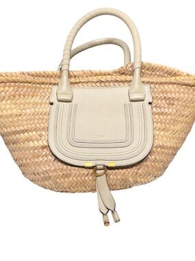 Chloé Marcie Medium Raffia Basket Boho, Summer, Coastal, beach tote  Bag